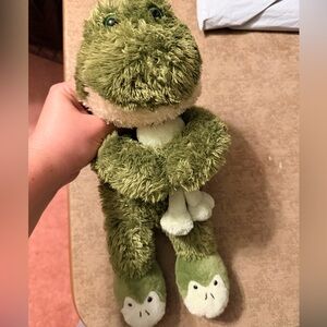 Harry & David Animal Adventure frog & baby plush stuffed green frog, 14”